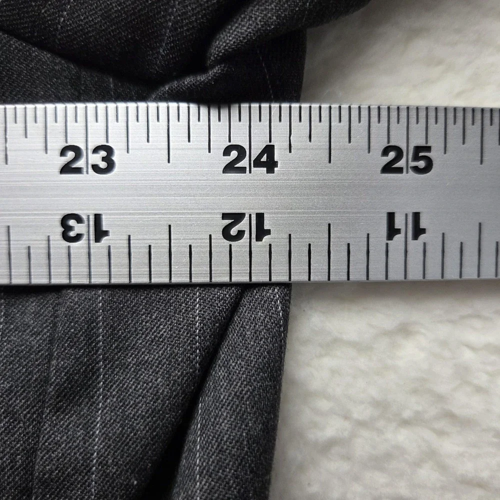 Lauren Ralph Lauren Suit Jacket Mens 46R Gray Pinstripe 100% Wool 2 Button